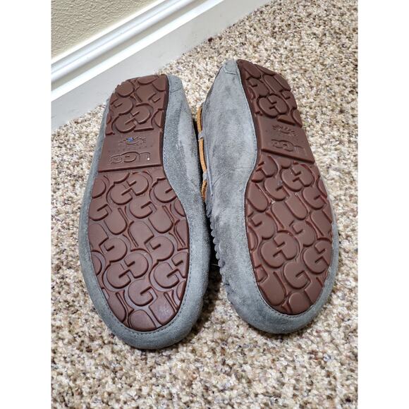 UGG Australia Men's Dakota Moccasin Slippers Gray Suede Shearling Lined Size 8? - Picture 7 of 11
